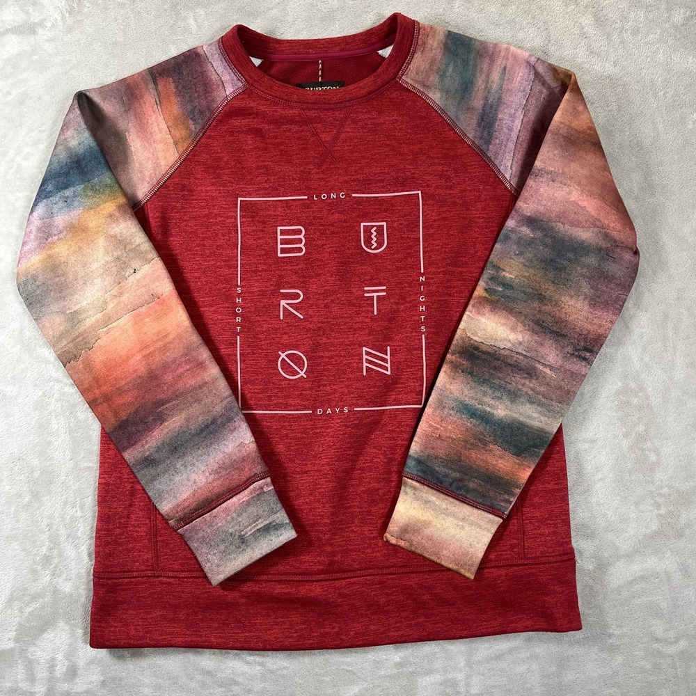 Burton Quartz Sweatshirt Size Small Red Thumb Holes